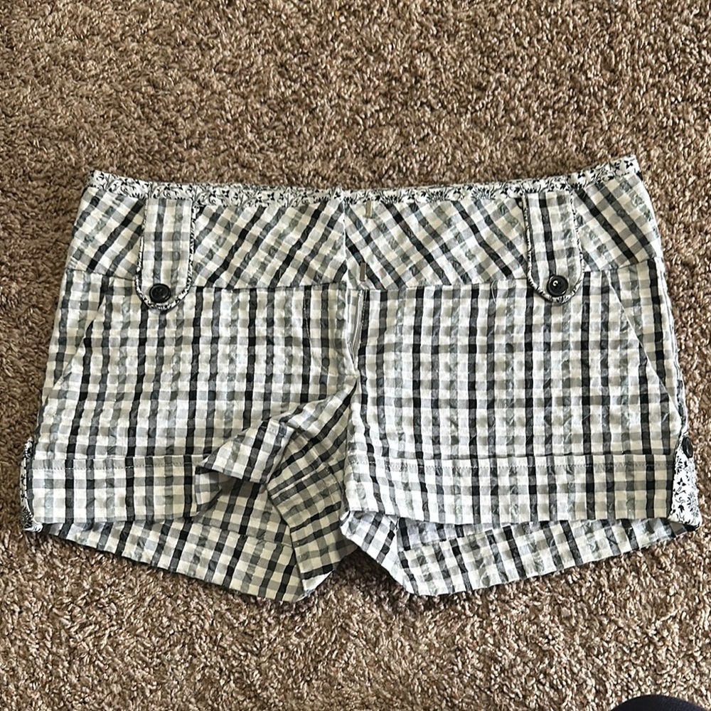 Plaid Women's Shorts in Black and White